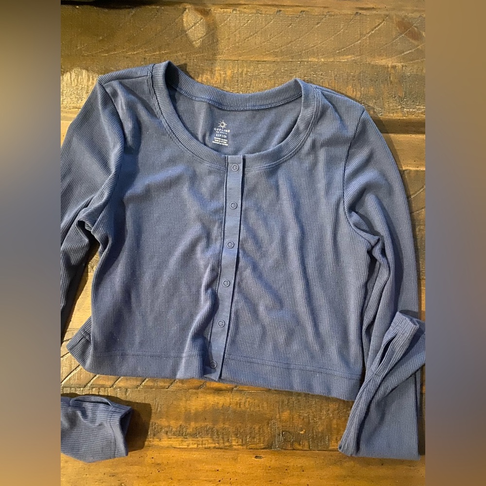 aerie offline blue long sleeve